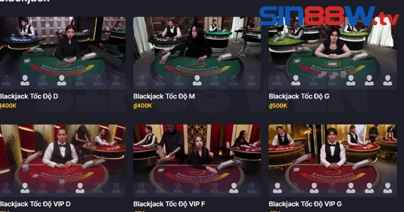 Đôi nét về game Blackjack Live tại Nhà cái Sin88