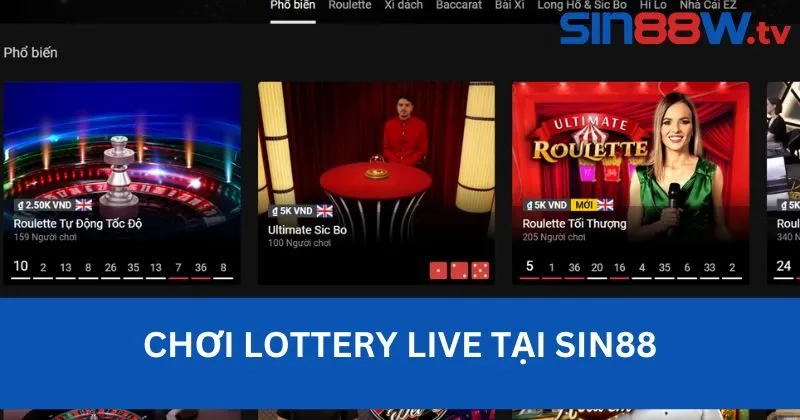 Trải nghiệm Lottery Live Sin88 - Cơn sốt giải trí mới cho dòng xổ số trực tuyến